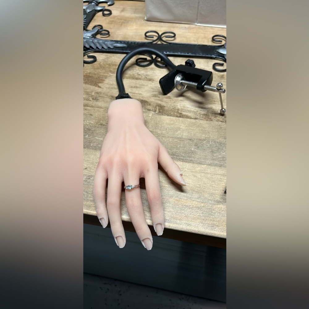 Silicone Practice Nail Hand with clamp Stand!